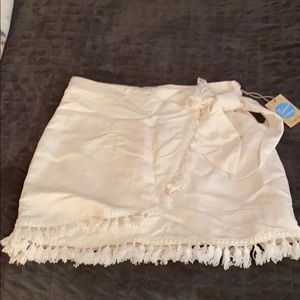 Brand new with tags white fringe skirt size small